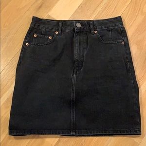 ASOS Faded Black Denim Mini Skirt 6